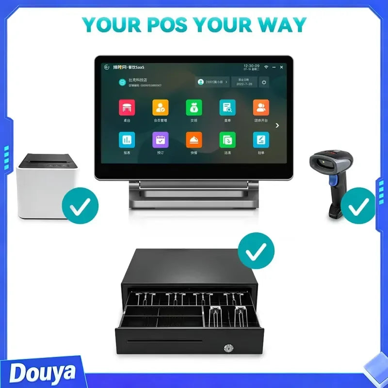 POS Systens Factory Direct Prices Aluminum Alloy Retail Pos Android Terminal with Touch Screen RFID All in One POS Machine