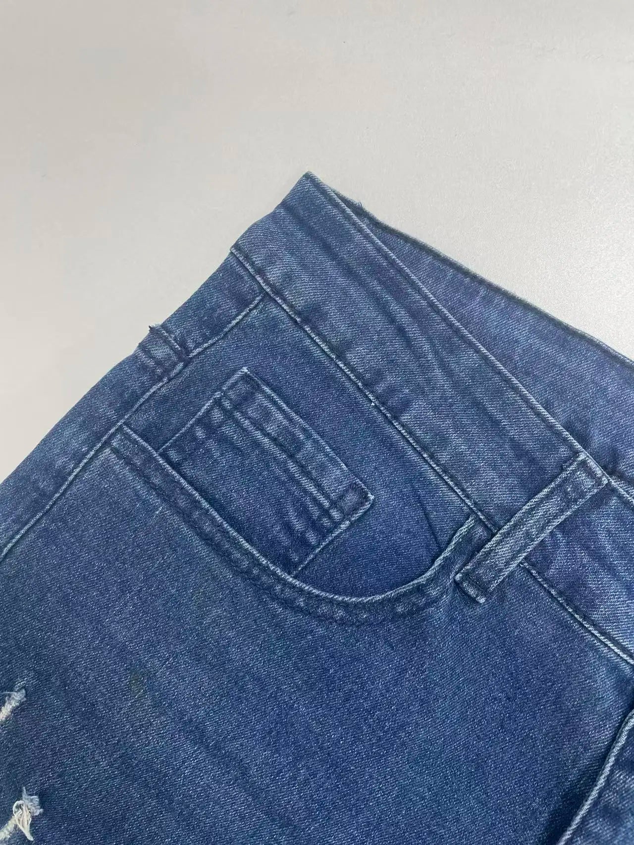 Men's Slim Fit Stretch Denim Jeans with Ripped Detail & Contrast Stitching, Fashion Streetwear Casual Trousers for Daily Wear