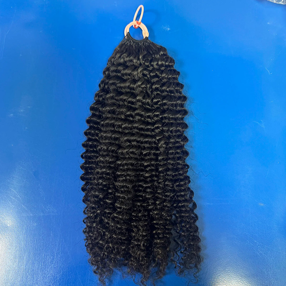 Deep Wave Crochet Hair Extensions Kinky Curly Crochet Human Hair Knotless Pre-Separated Crochet Feather Hair Extensions