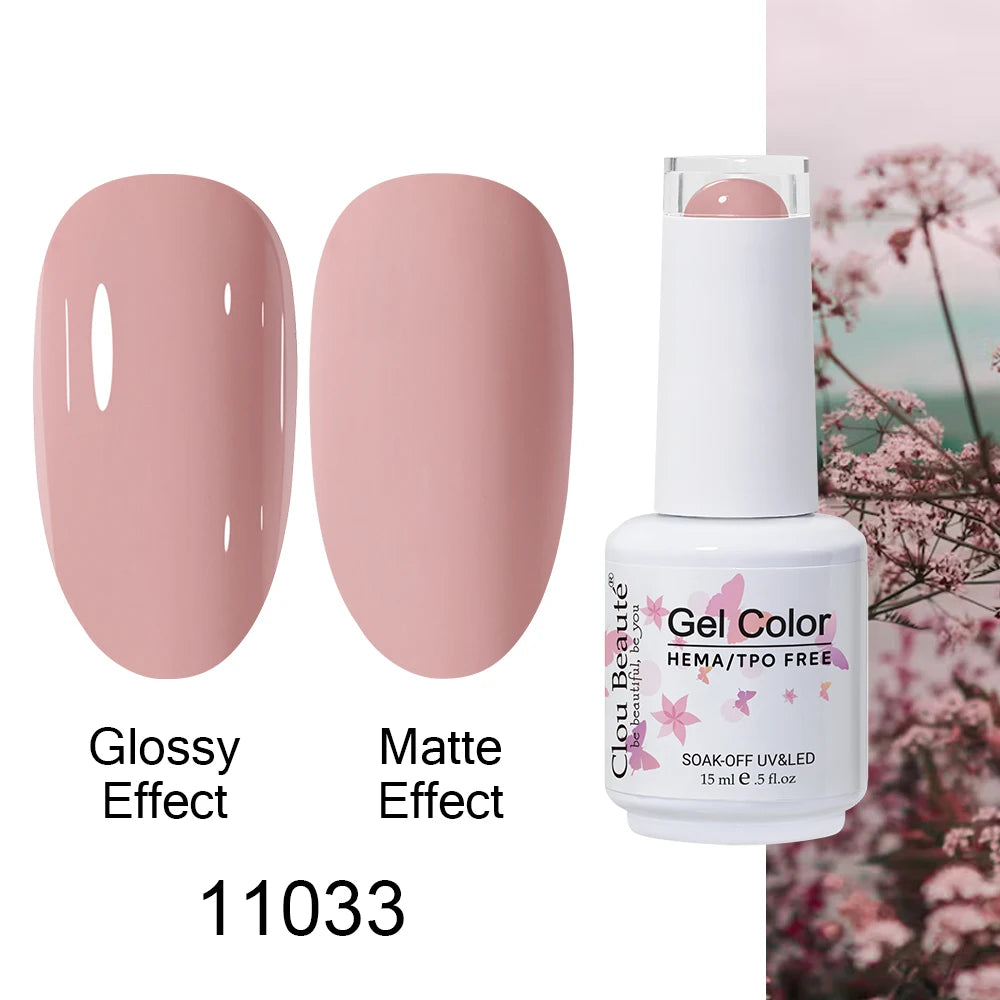 Clou Beaute HEMA TPO FREE Caramel Brown Wine Red Coffee Gel Nail Polish High Pigment Autumn Nail Art Full Coverage UV Varnish