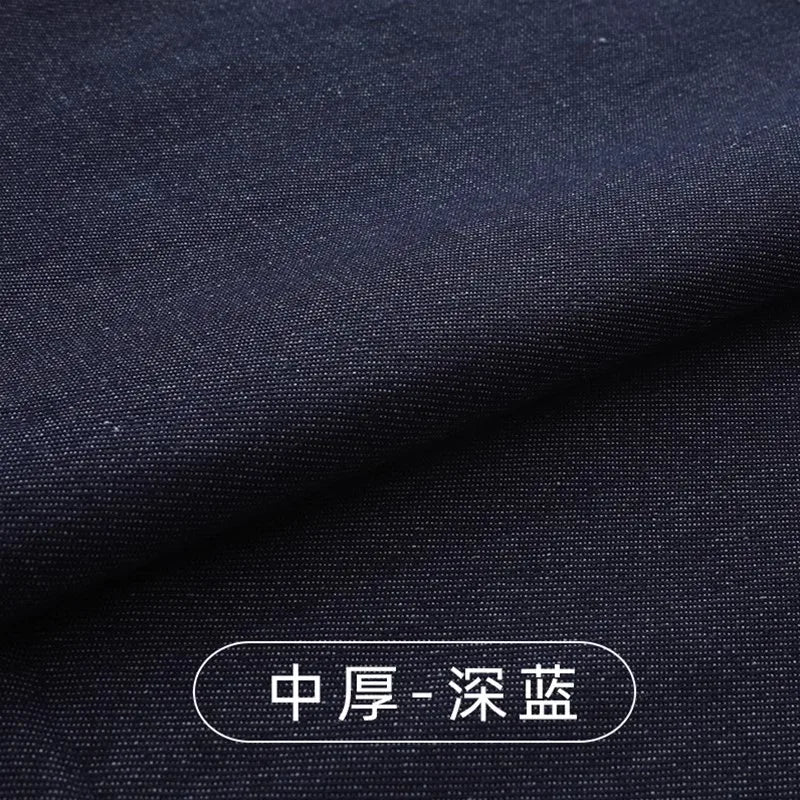 Washed Denim Fabric By The Meter for Sewing Jeans Shirts Clothing Polyester Cotton Diy Thin Thickend Micro Stretch Plain Summer
