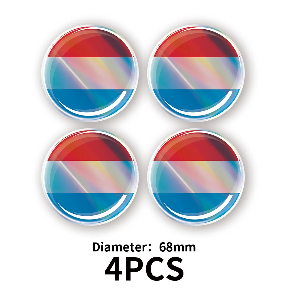 Kenya Latvia Romania Flag Laser 3D Epoxy Resin Car Stickers Car Window Steering Wheel Center Console Panel Motorcycle Fuel Tank