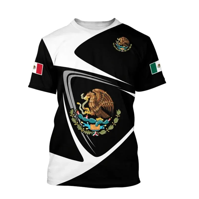 Mexico T-Shirts Mexican Flag 3D Print Streetwear Men Women Casual Fashion Oversized Short Sleeve T Shirt Male Tees Tops Clothing