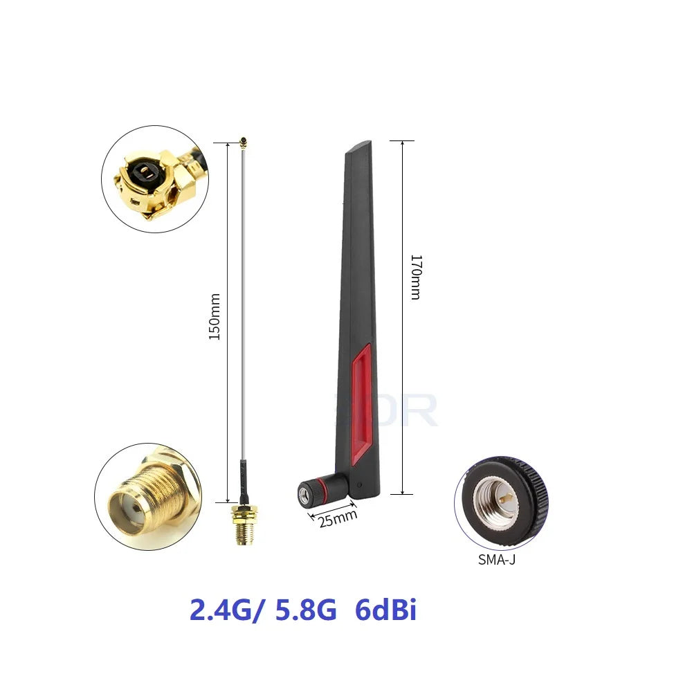 External Wifi Antenna 2.4 GHz 5.8 GHz Dual Band 5 GHz for Wireless Router 2.4g Antena with Adapter Cable IPX Pigtail