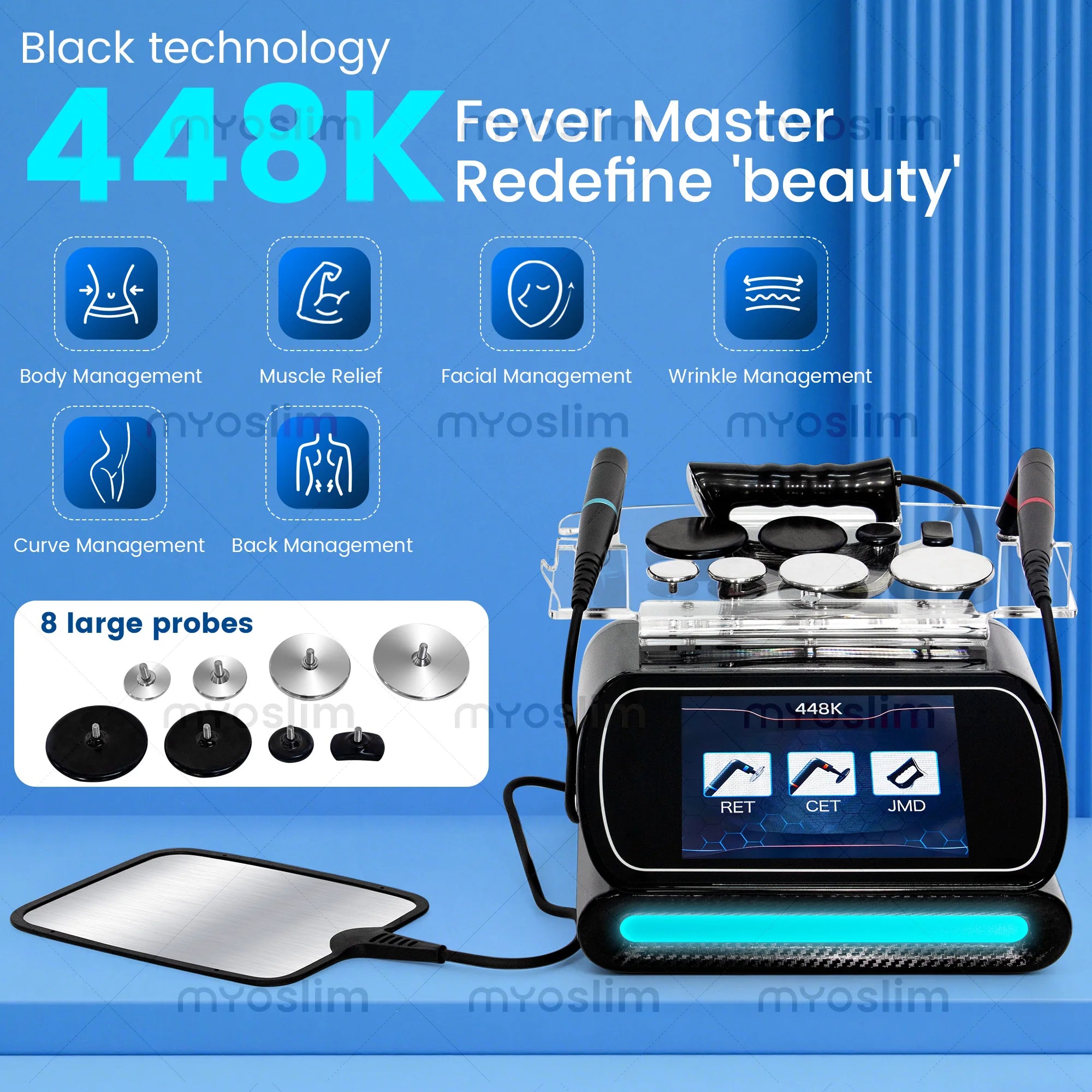 Latest Tecar 448k Body Slimming Machine Skin Tightening Smooth Wrinkles Face Equipment Massage Weight Lose Beauty Machine