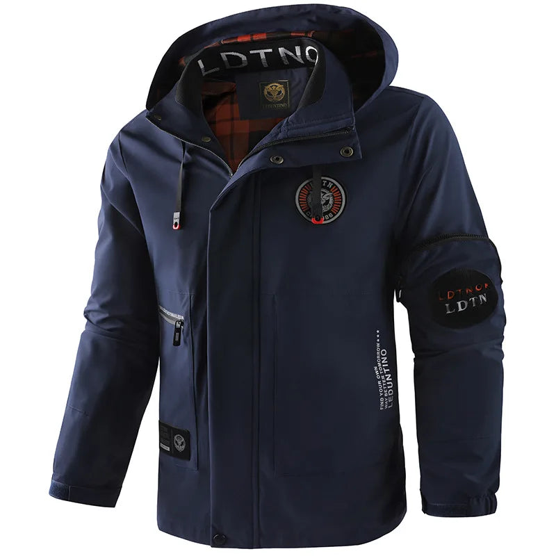 Men's Casual Jacket Parka Autumn/Winter Hooded Jacket Men's Coat Solid Color Outdoor Chic