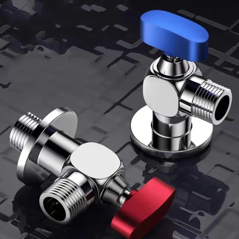 Tuqiu Brass Angle Valve Water Control Valve Chrome Gray Corner Valve Bathroom Tap Water Valve 1/2*1/2 Brass Angle valves