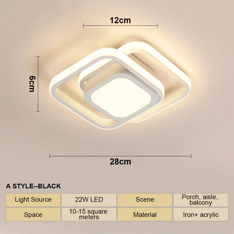 22W LED Ceiling Light Modern Ceiling Lamp Home Decoration Light Living Room Dining Room Bedroom Balcony  Aisle  Indoor Lighting