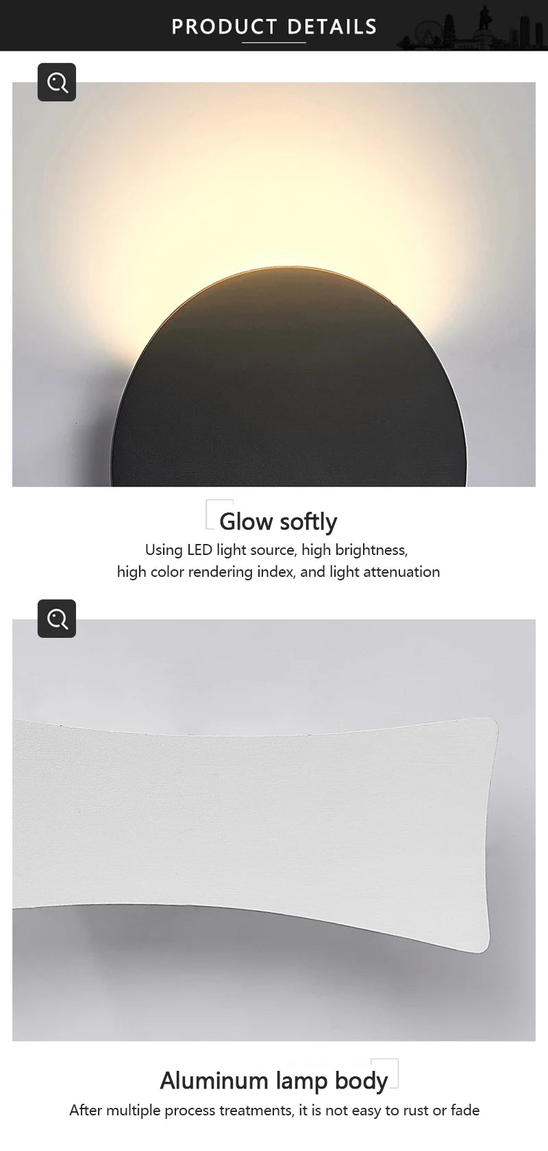 LED Wall Lamp Indoor and Outdoor IP65 Waterproof White/black Modern Minimalist Aluminum Home Light Porch Garden Light AC85-265V