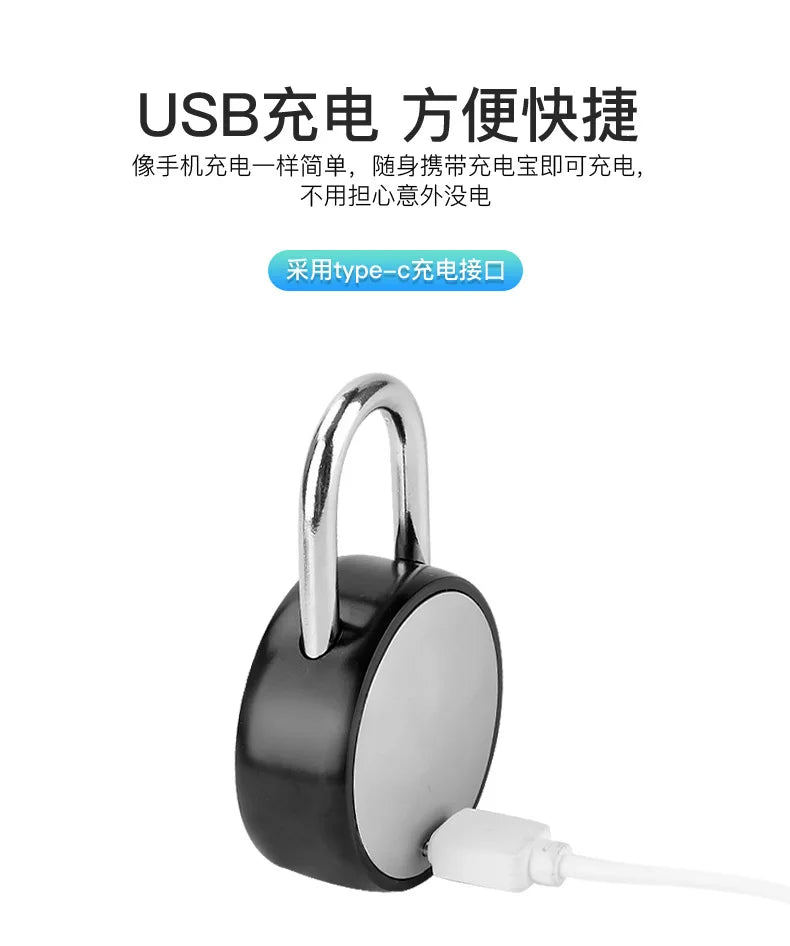 Smart Keyless Fingerprint Lock Waterproof APP / Fingerprint Unlock Anti-Theft Security Padlock Door Luggage Case Lock