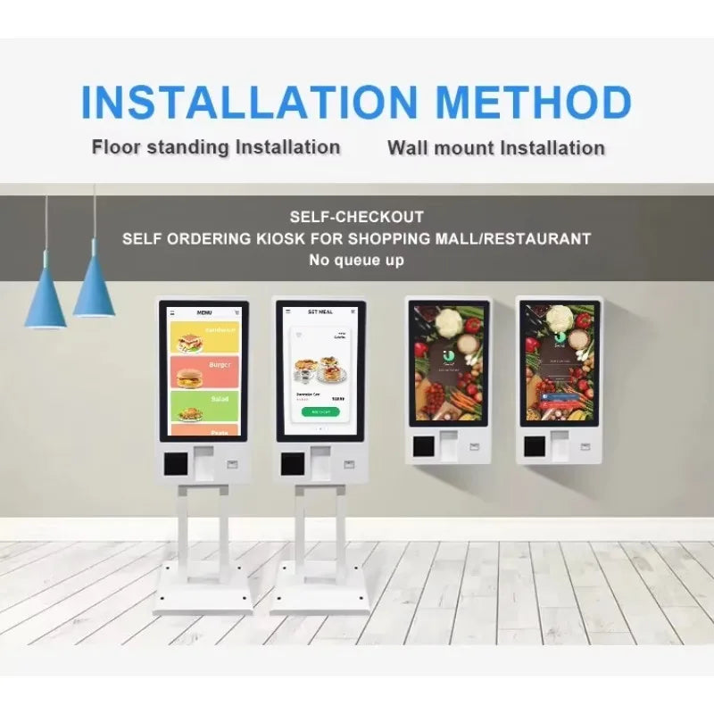 32-inch Self-service Kiosk: Touchscreen For Food Ordering And Restaurant Management
