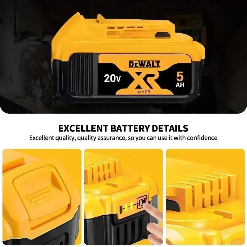 DeWalt Original 20V 60V 6Ah 9Ah MAX Battery Power Tool Replacement for DeWalt DCB184 DCB182 DCB205 DCB200 18Volt 20v Battery