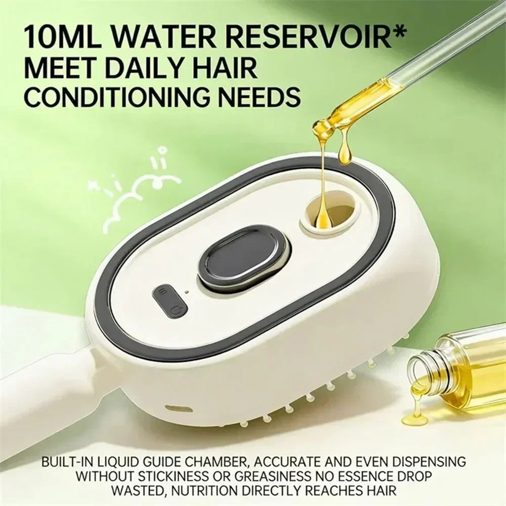 Electric Steam Brush with Water Spray Wet Electrics Hairbrush USB-C Charging for Detangling Smoothing Styling & Frizz Control