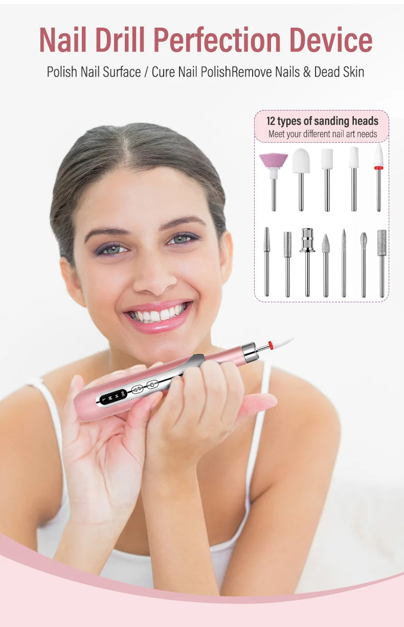 Portable Electric Nail Drill Machine, New Nail Polishing Machine For Shaping, Buffing, Removing Gel Nails, Multifunctional Manic