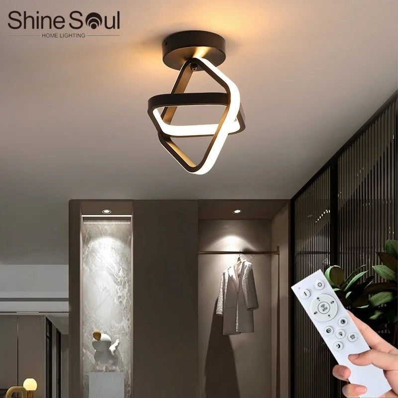 Modern LED Aisle Ceiling Light 2 Ring Creative Dimmable Living Room Ceiling Lamp Hallway Entrance Balcony Office Indoor Lighting