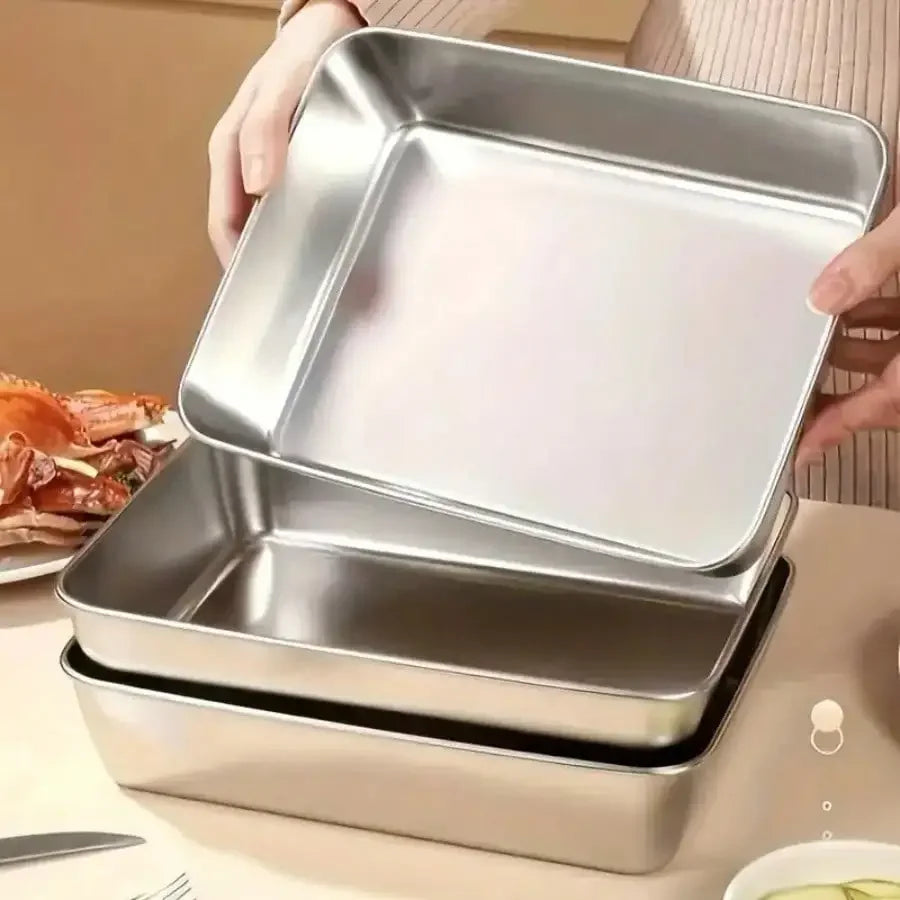 3/5-Piece Set Of High-Quality Leak Proof Stainless Steel Food Storage Containers - Made Of 410 Heavy-Duty Stainless Steel Material, Reusable And Stackable With Sealed Lids For Freshness Preservation, Suitable For Salad, Fruit