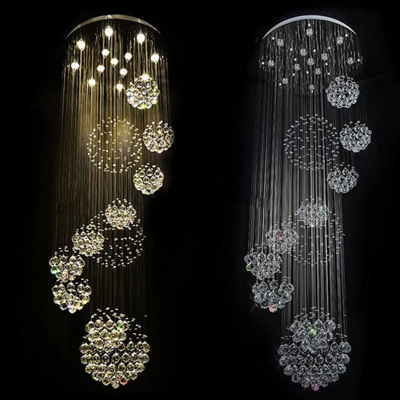 New Modern Crystal Led Chandelier Item Large Villa Salon Ceiling Lights Hotel Kitchen Staircase Living Room Decor Pendant Lamp