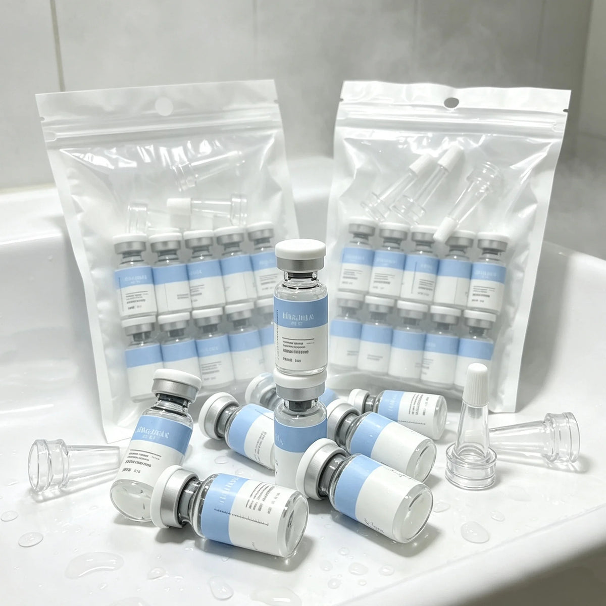 Facial Polypeptide Freeze-dried Powder Skin Booster 0.25mm Microneedle Serum Hydration Brightening Improve Elasticity Skin Care