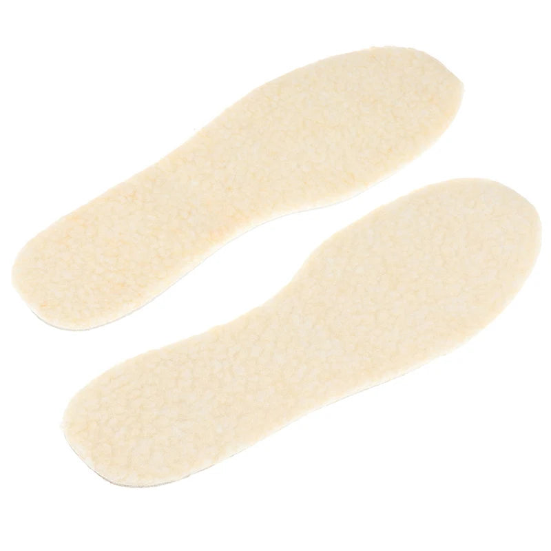 1 Pair Of Aluminum Foil Lamb Wool Insoles For Winter Warm Moisture-Proof Soft Sweat-Absorbing Breathable Plus Velvet Insoles