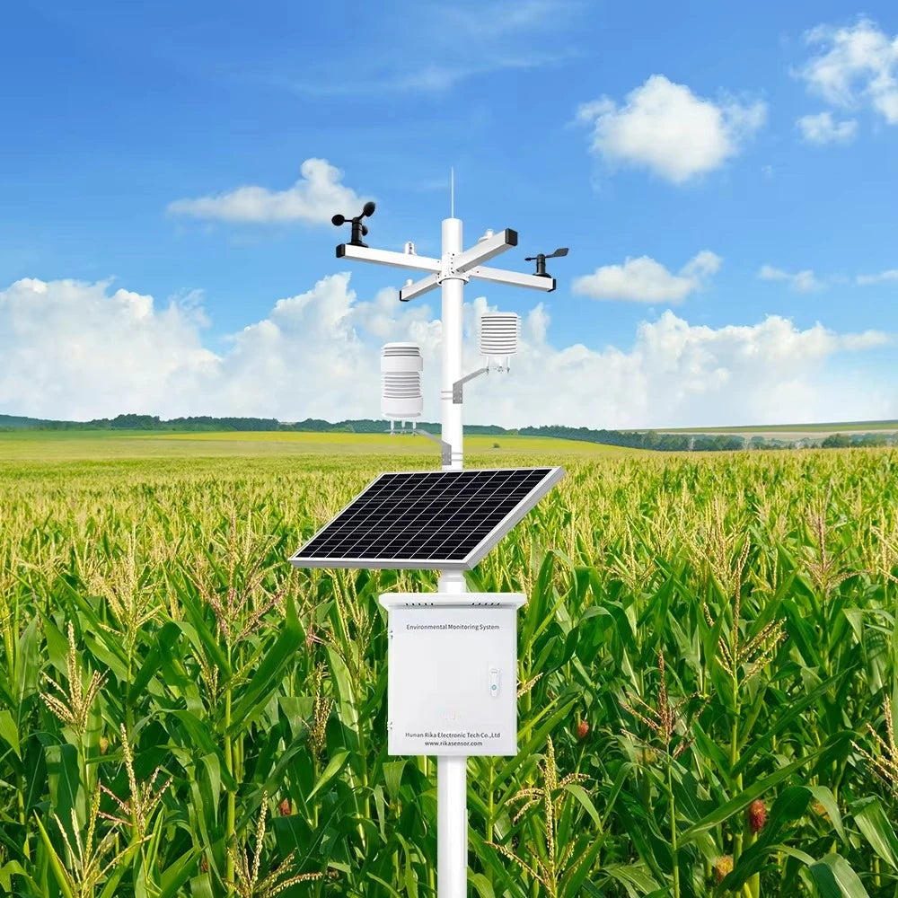 WMO Smart Cellular 4g Gsm 14 in 1 Ambient Agriculture Professional Automatic Weather Station with Wind Solar Rain Gauge