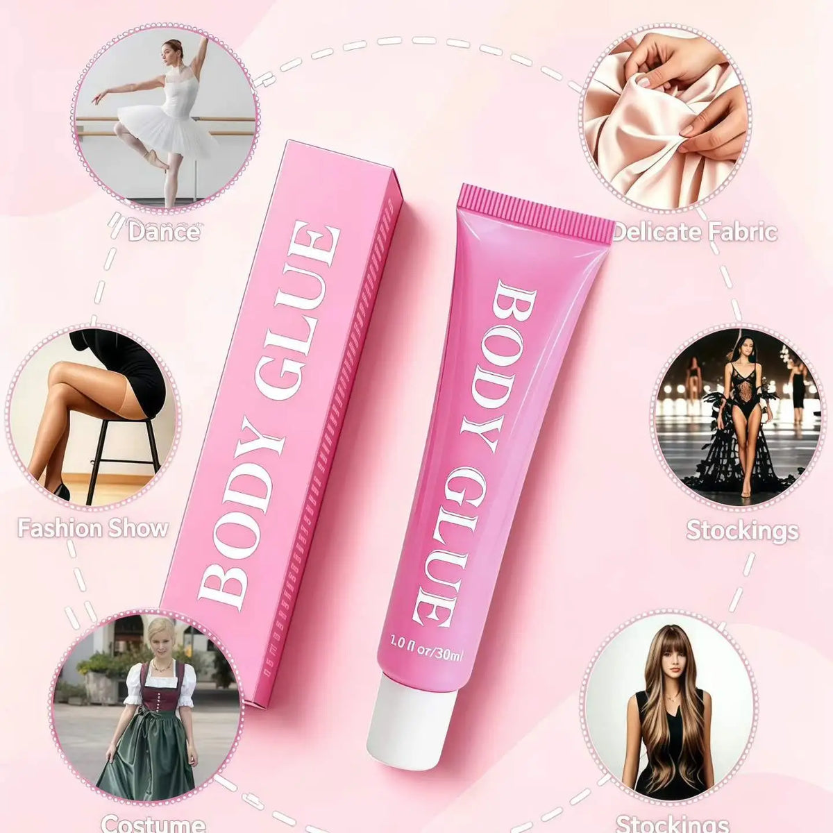 Transparent Body Glue, Gentle Quick-Dry Waterproof Anti-Slip Invisible Adhesive, Long-Lasting Secure Attachment, 1 Piece