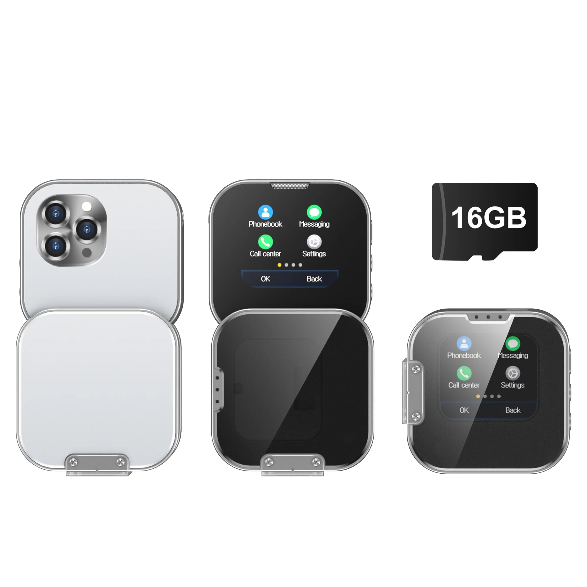 SERVO I19 Rotate Small Box Touch Mobile Phone 2SIM Standby Magic Voice Bluetooth Sync Music Torch Mini Rotation Cellphone Type-C