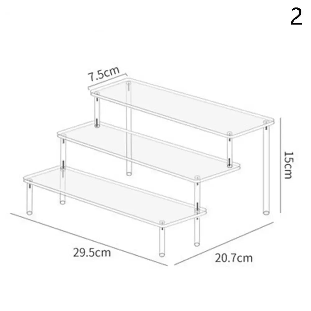Home Multi Layer Ladder Storage Rack Handmade Blind Box Doll Display Rack Cosmetics Wallet Jewelry Trapezoidal Display Rack