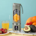 10 Blades Portable Juicer Cup, 450ml 3 Gears USB Rechargeable Blender, Ice Crusher for Shakes Smoothies Making