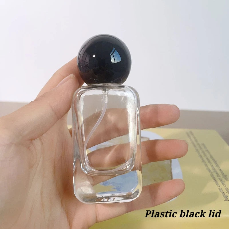 50ML 30ML Empty Clear Glass Spray Bottle Wood/plastic Lid Perfume Bottle Refillable Bottle Dispenser Fine Mist Portable Travel