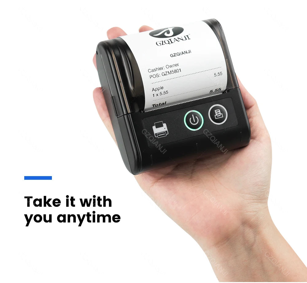 Mini Bluetooth Thermal Printer Wireless Protable 58mm Receipt Bill POS Printer Loyverse POS Free App on Android Small Business