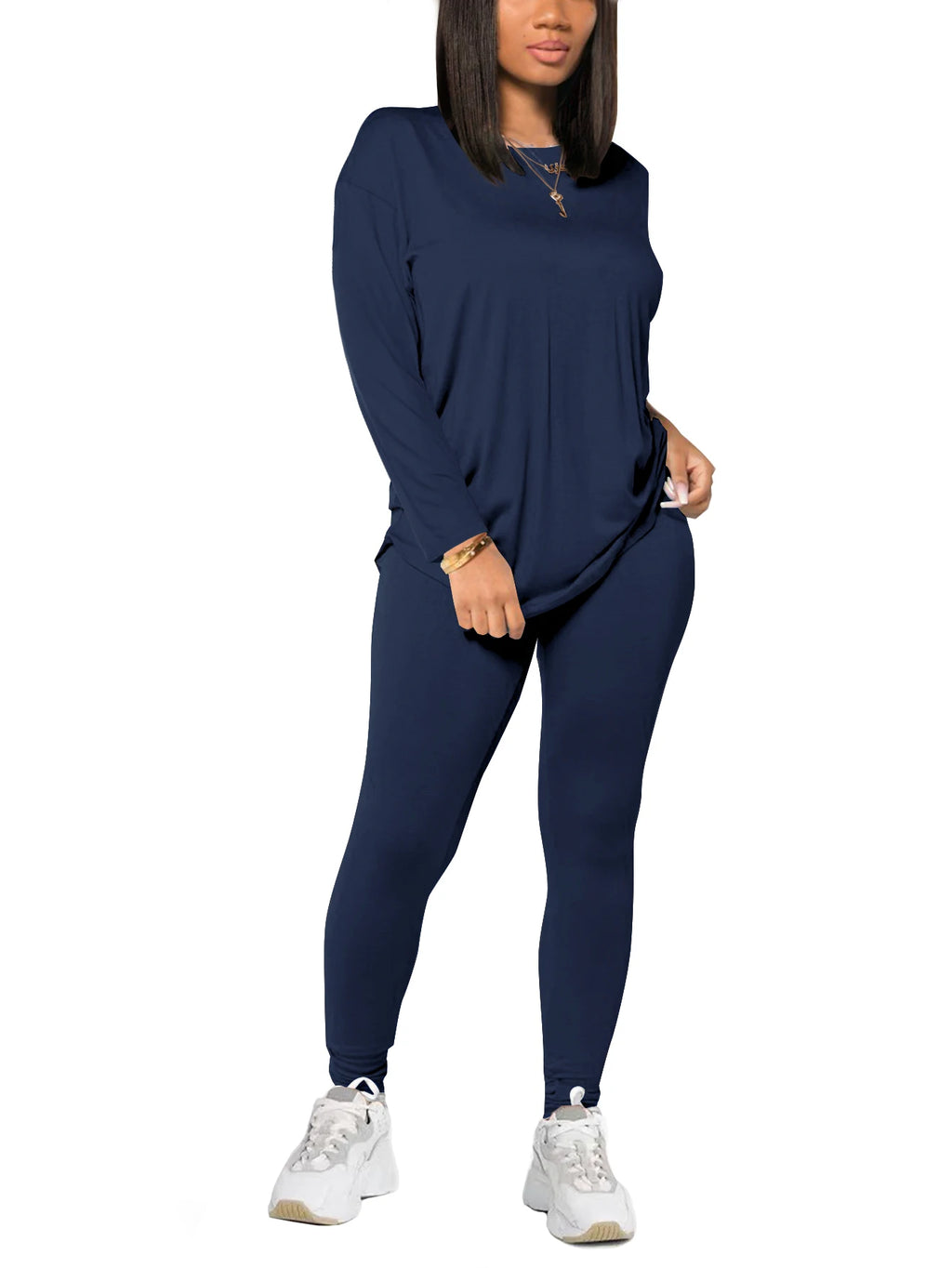 Spring and summer women's two-piece set long sleeved pants sportswear yoga clothes casual suit suitable for summer and autumn