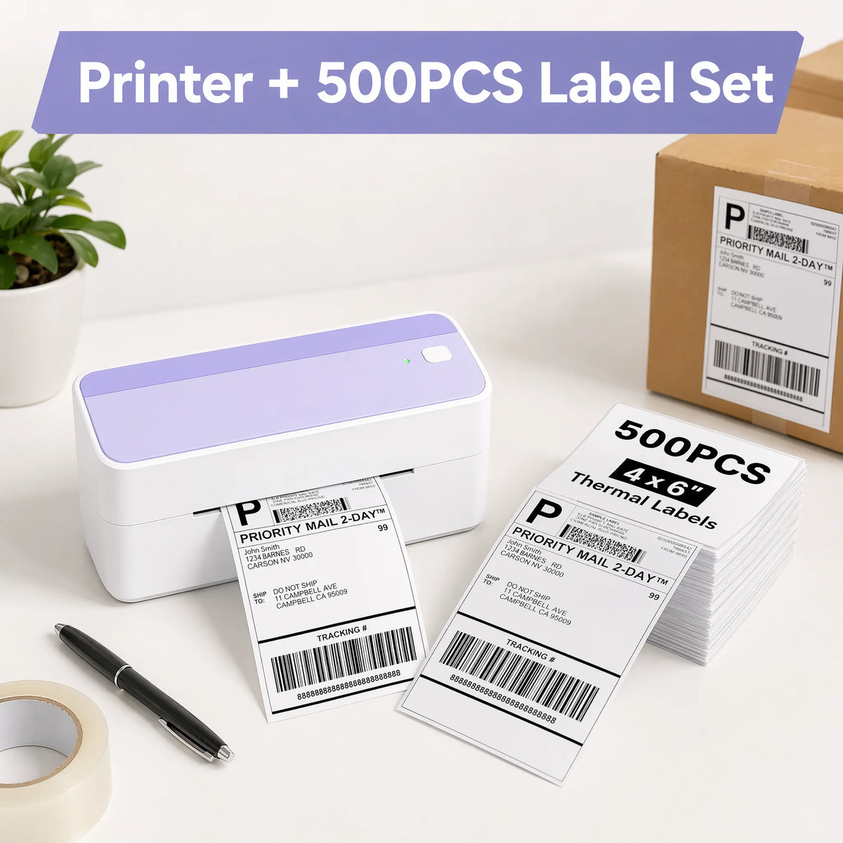 241BT 4X6 Wireless Thermal Label Printer for Small Business, Bluetooth Labels Printers for Shipping Package,