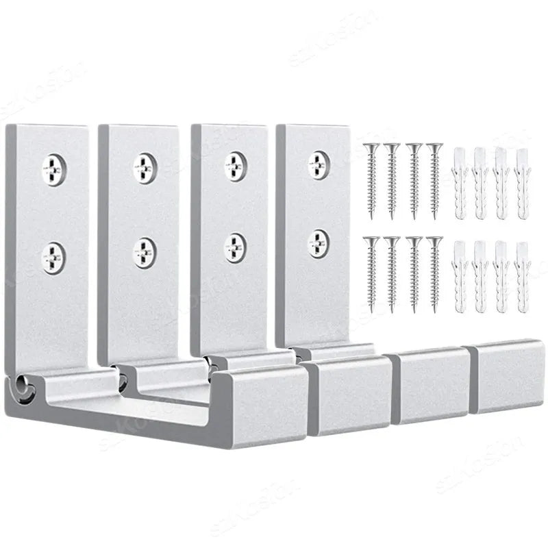 Folding Wall Hook Hidden Robe Towel Coat Hook Aluminum Alloy Hook for Home Kitchen Bathroom Black Sliver Towel Hanger