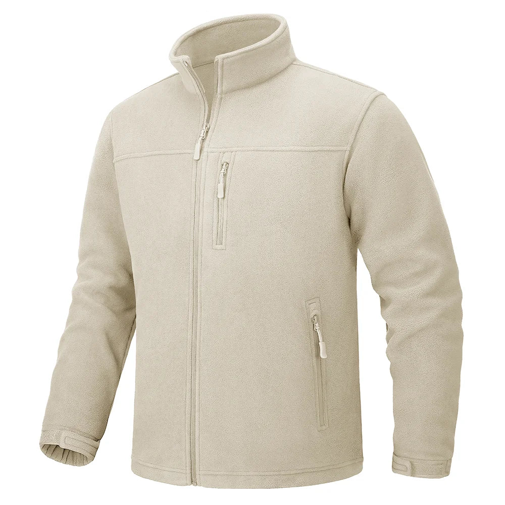 TACVASEN Full Zip Up Fleece Jacket Mens Thermal Warm Workout Jacket Outdoor Trekking Hiking Jackets Camping Coat Windbreaker