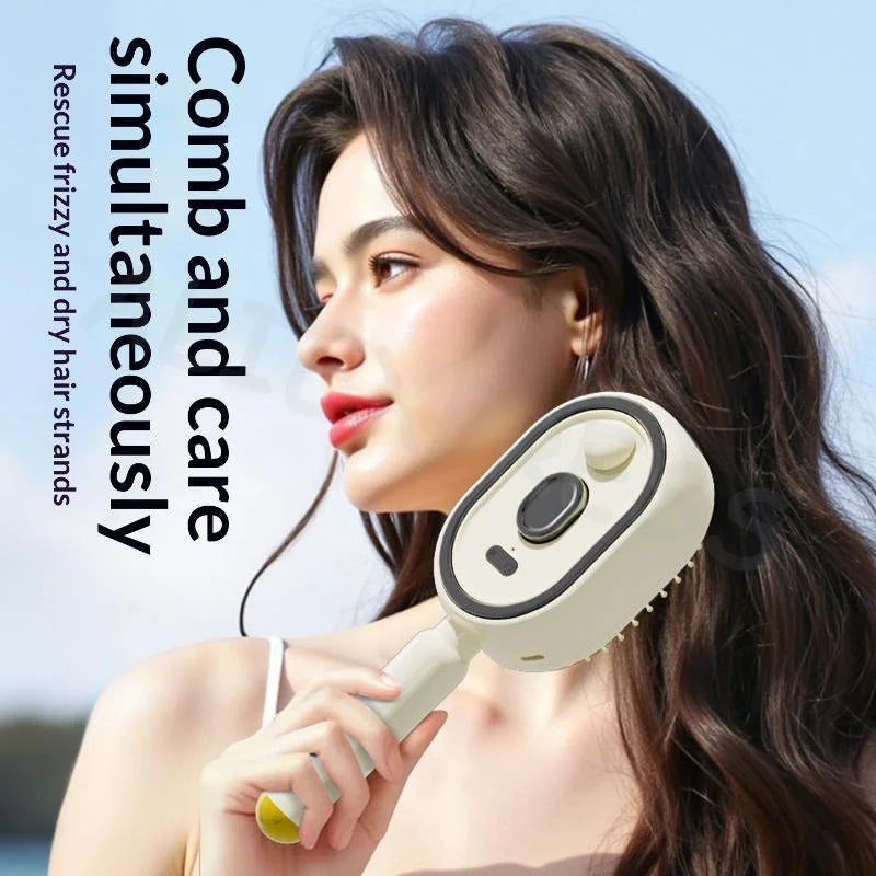 Electric Spray Scalp Massage Comb 3 In 1 Air Cushion Design for Frizzy Hair Smoothing Women Home Travel Use