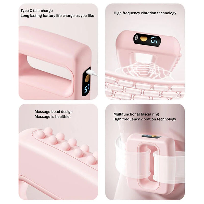 Electric Fascia Ring Massager Full Body Slimming Deep Tissue Vibration Massage With Belt Adjustable For Fat Burning&Shaping