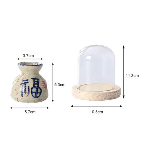 Japanese Retro Toothpick Box Home Toothpick Cotton Swabs Jar Ceramic Pot Glass Dust Cover Modern Exquisite Decoration Modern