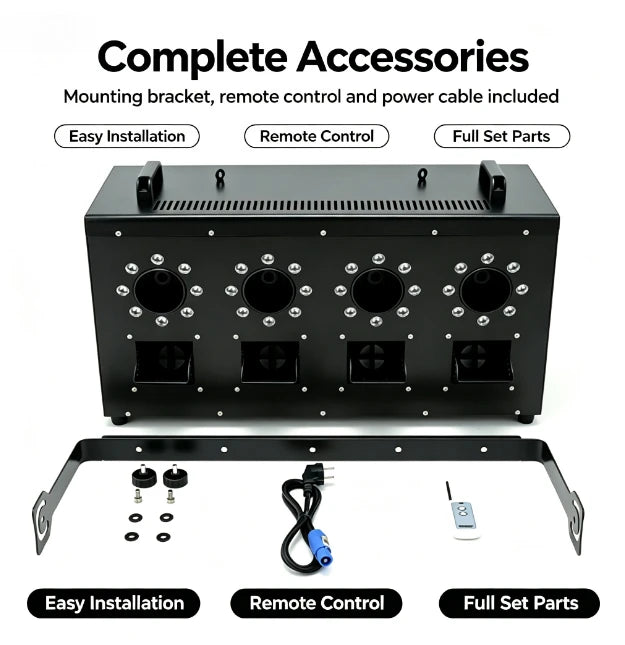 Stage Fog Bubble Machine - Four Nozzle Led Fog & Bubble Maker - Professional Performance, Wedding, Bar, Large-scale Bubble
