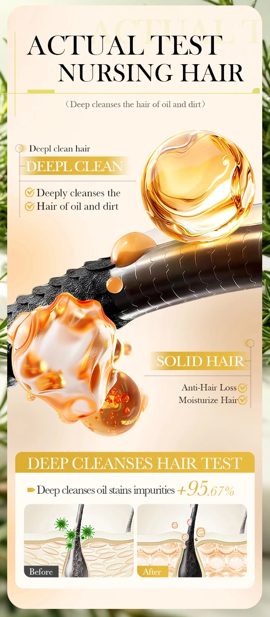 Rosemary Shampoo Soap Without Silicone Oil Plant Shampoo Soap Cleanses the Scalp Nourishes Hair Controls Oil