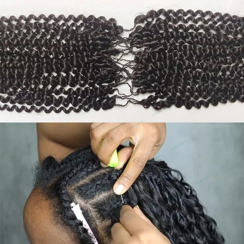 3rd Generation Afro Kinky Curly Crochet Human Hair Extensions 7 Packs Pre Separated Knotless 100% Human Hair Crochet Extension