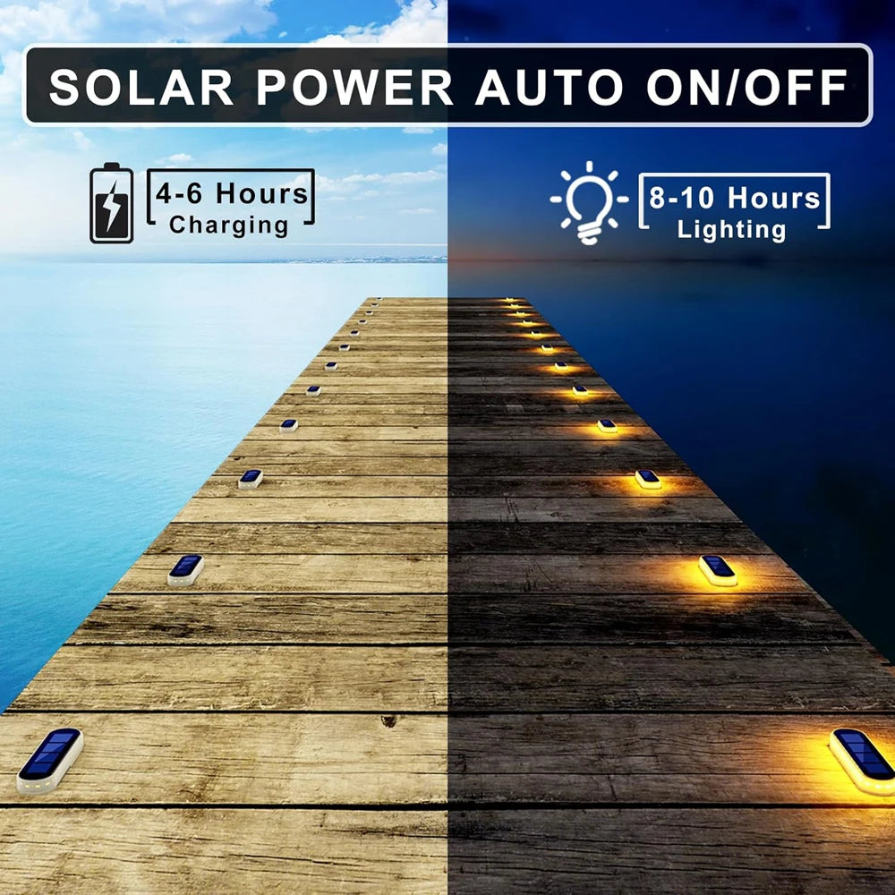 Solar Deck Light Solar Ground Light Outdoor Pathway Stair Lamp Railing Fence Yard IP68 Waterproof Driveway Solar Light