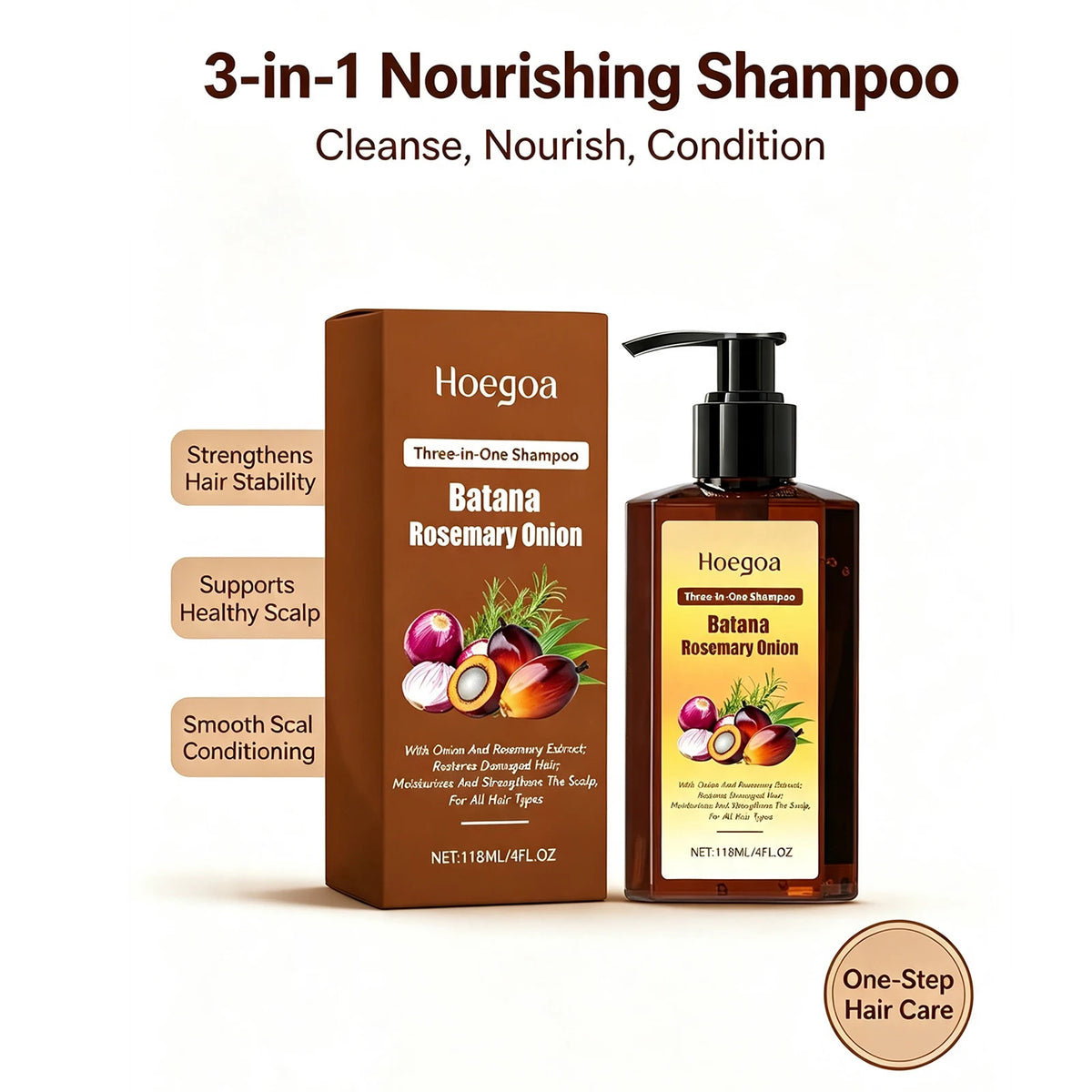 3 in 1 Nourishing Shampoo Conditioner Hair Treatment Set Moisturizing Smoothing Daily Care For All Hair Types