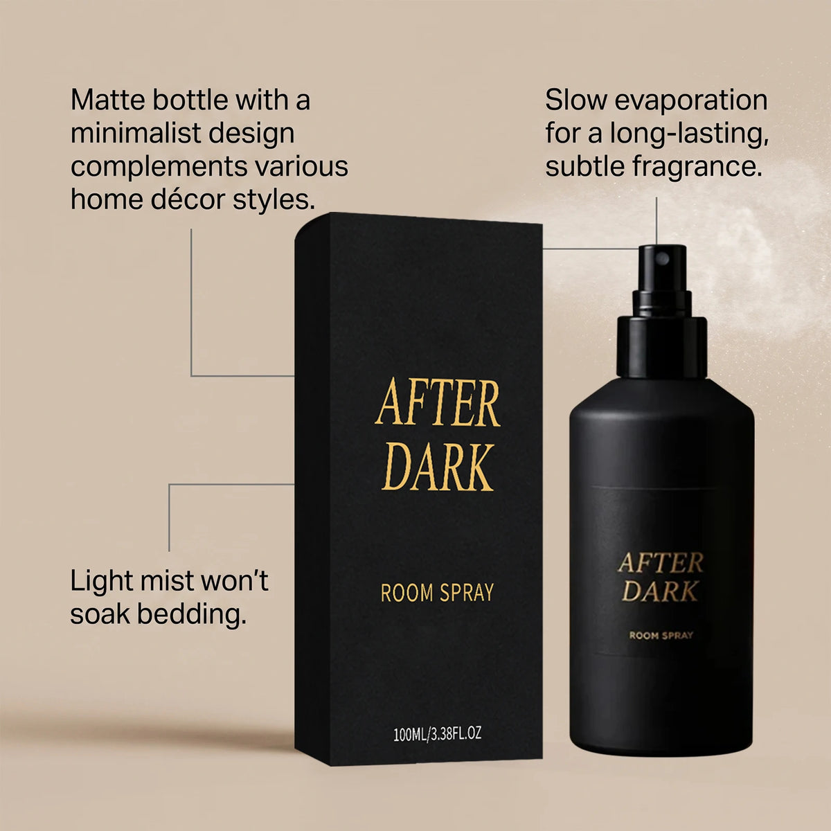 After Dark Room Spray Matte Compact Bottle Subtle Fragrance Odor Regulation Create Relaxing Warm Atmosphere Home Textile Spray