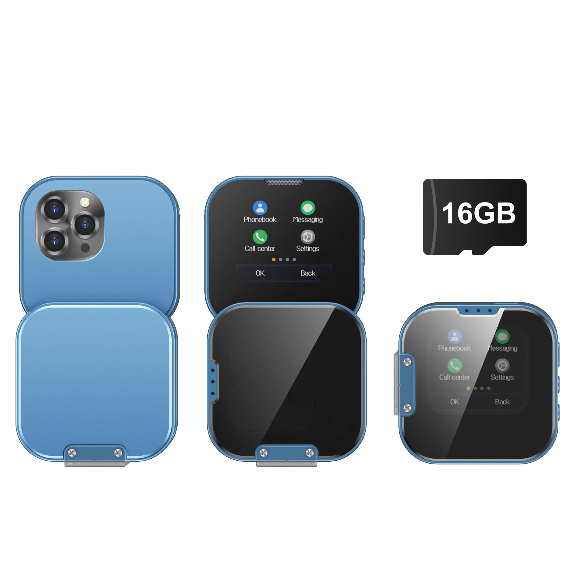 SERVO I19 Rotate Small Box Touch Mobile Phone 2SIM Standby Magic Voice Bluetooth Sync Music Torch Mini Rotation Cellphone Type-C