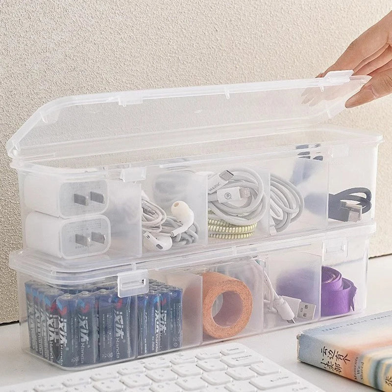 See-Through Charge Cable Organizer Box Data Cable Management Box USB Storage Box Small Desk Accessories Organizer And Storage