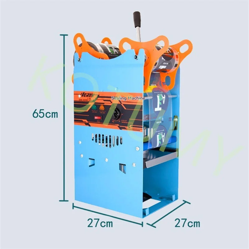 Manual Tea Cup Sealer Machine 300 Cup/h Blue Manual Boba Tea Sealer Machine 95mm Cup Diameter Cup Sealing Machine