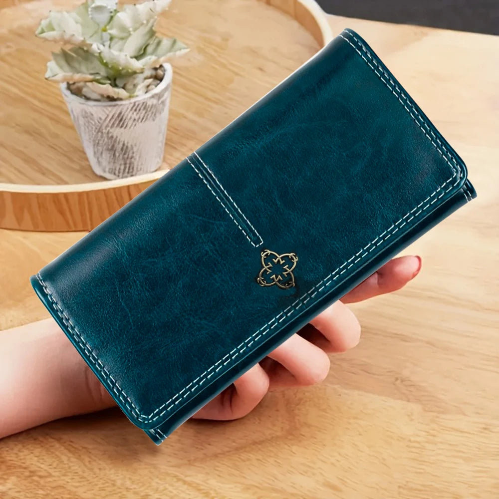 Gothic Moon Black White Cat Leather Wallet Luxury Long Purses for Cards Holder Wallets with Zip Coin Pocket Ladies Handbags