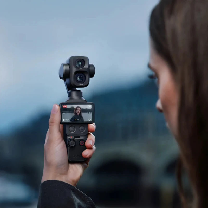 DJI Osmo Pocket 4P Vlog Combo Dual Cameras, Cinematic Shots Near & Far Enhanced 1-Inch CMOS New D-Log 2, Light & Shadow Precision
