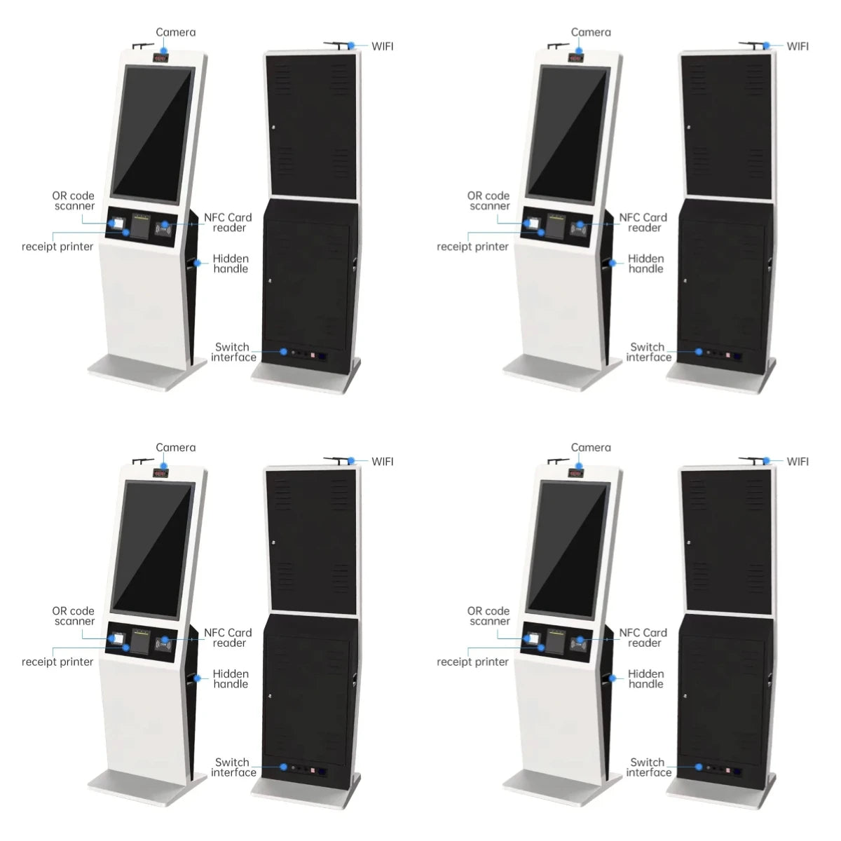 Hot selling：21.5 24 32 Inch Interactive Self-Service Payment Kiosk Automatic Touch Screen Kiosk SDK for Restaurant Self-Ord