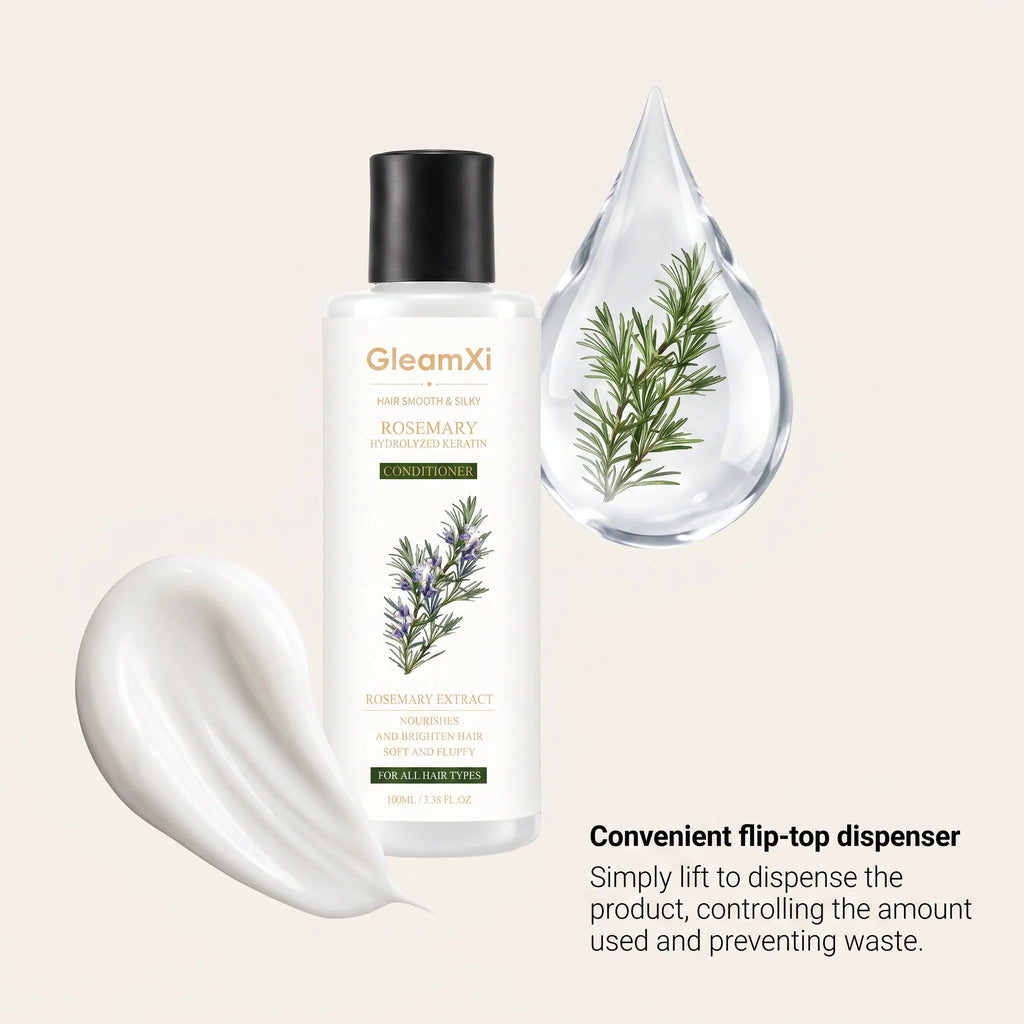 GleamXi Rosemary Hair Hydrolyzed Keratin Conditioner Anti Frizz Repair Split Ends Nourish Dry Damage Hair Smoothing Conditioner